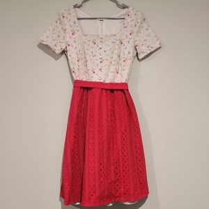 Cottagecore Pink and White Floral Dress